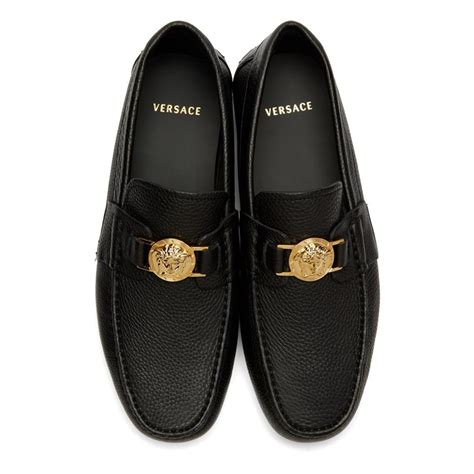 versace shoes men black|Versace collection men's loafers shoes.